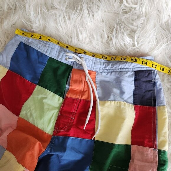 Cremieux Men's Medium Colorblock Patchwork Board Shorts Cargo Pockets Swimwear - Picture 8 of 13